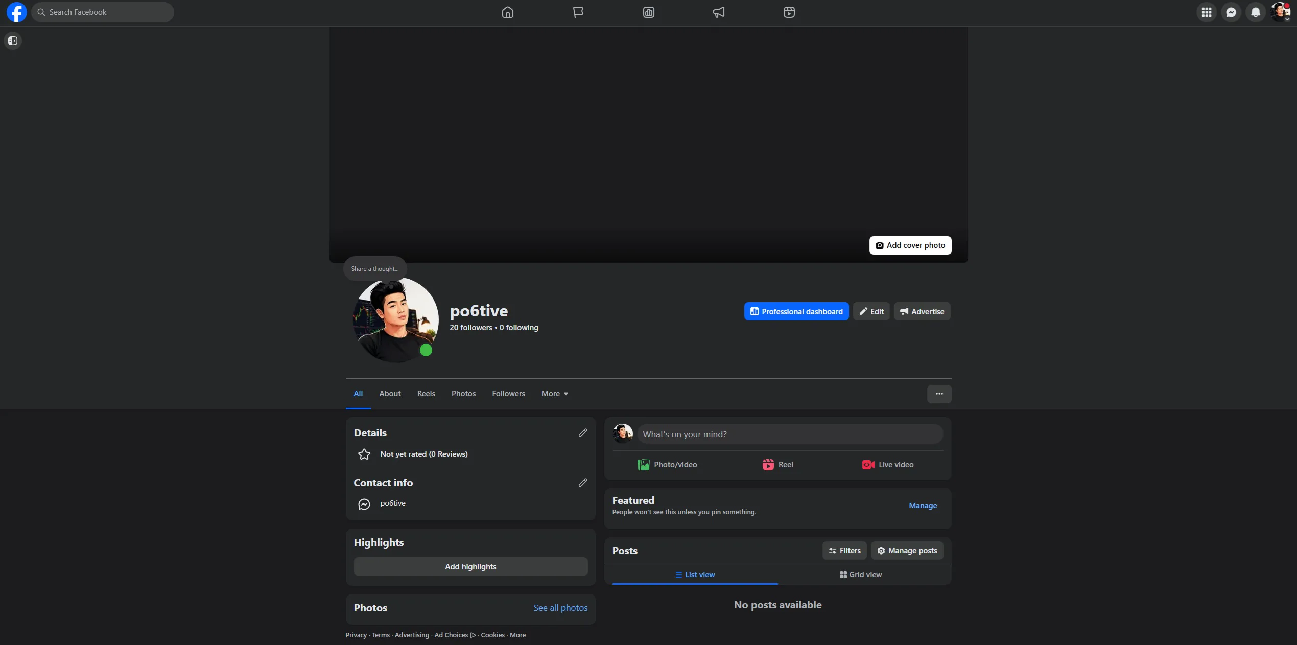 Facebook page preview for po6tive